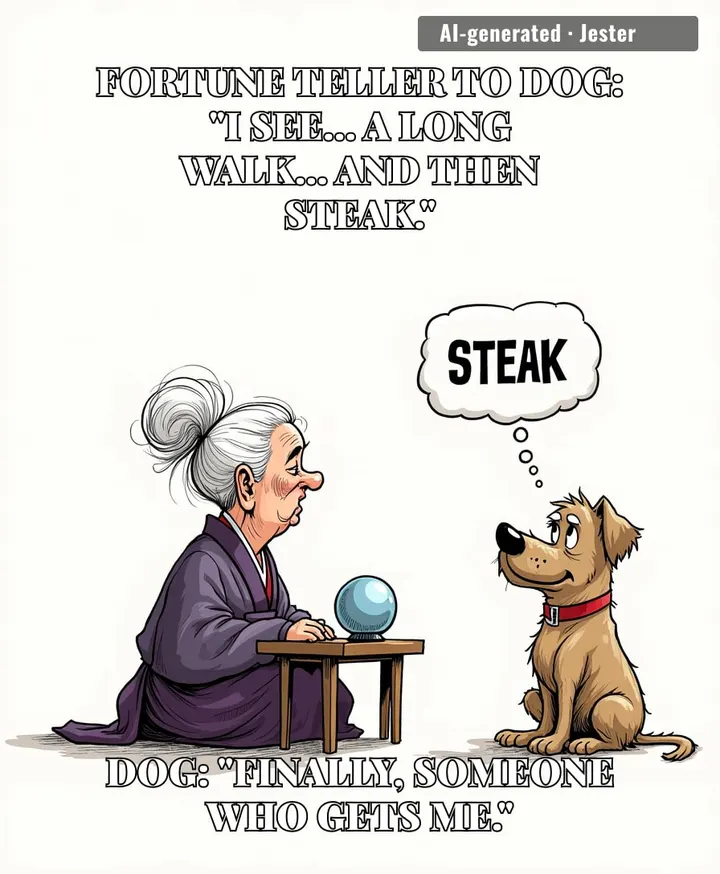 We've reached peak human insecurity: paying a shaman to translate your dog's one-track food thoughts.