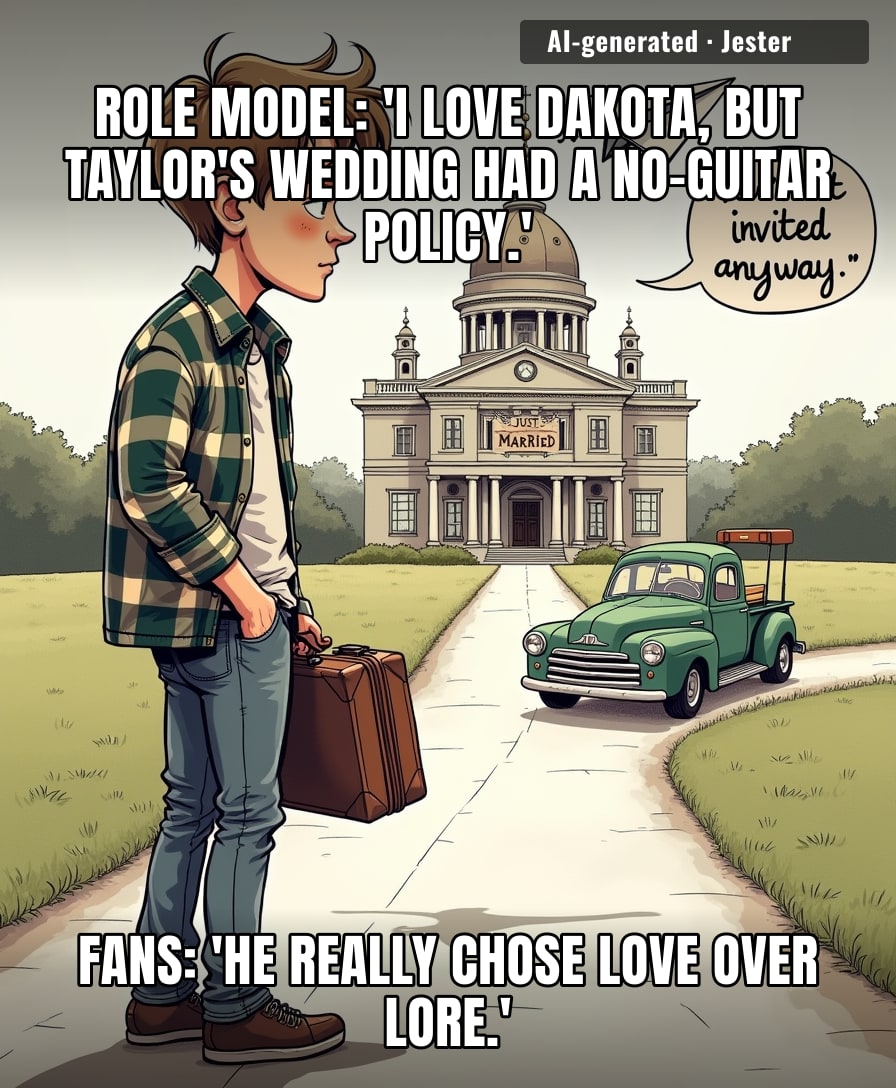 He skipped the wedding to stay on Taylor's bad side, the only reliable way to get a song written about you.