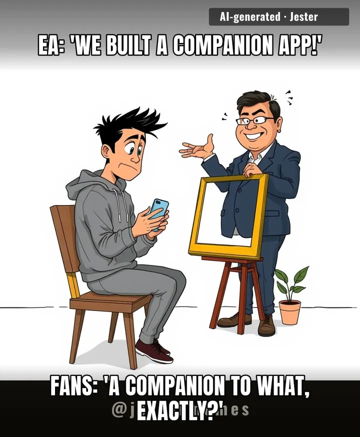A companion app for a game that doesn't exist yet — it's like hiring a wedding DJ before you've met anyone.