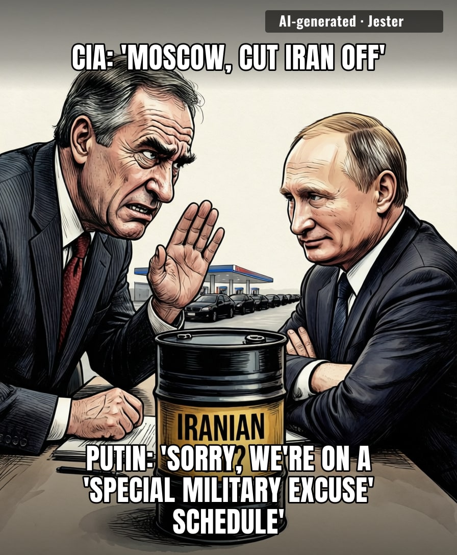 The CIA boss asking Putin to ease up on Iran is like asking a shark to go vegan—mid-feeding-frenzy.