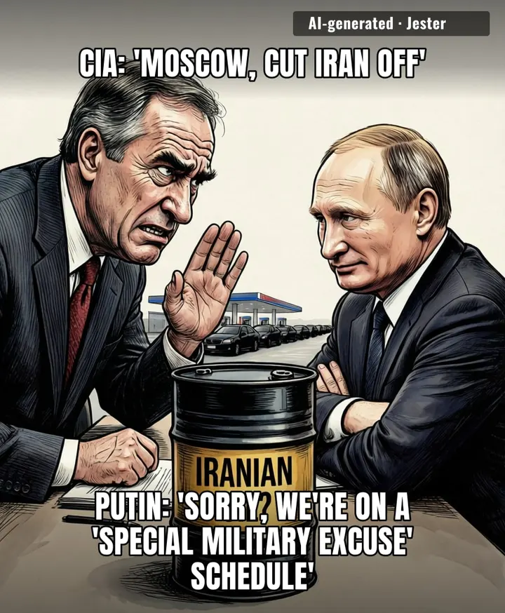 The CIA boss asking Putin to ease up on Iran is like asking a shark to go vegan—mid-feeding-frenzy.