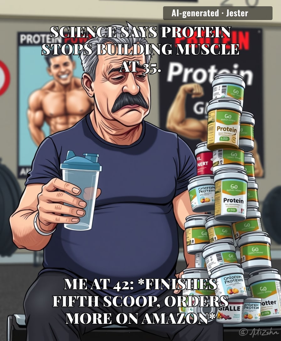 The only muscle my protein powder is building is the one that carries my wallet to the store.