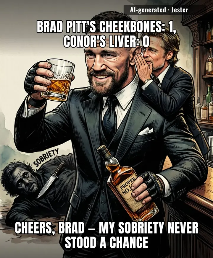 Conor needed Brad Pitt to relapse, which is just a fancy way of saying he found a new sparring partner and it's a bottle of Proper No. Twelve.