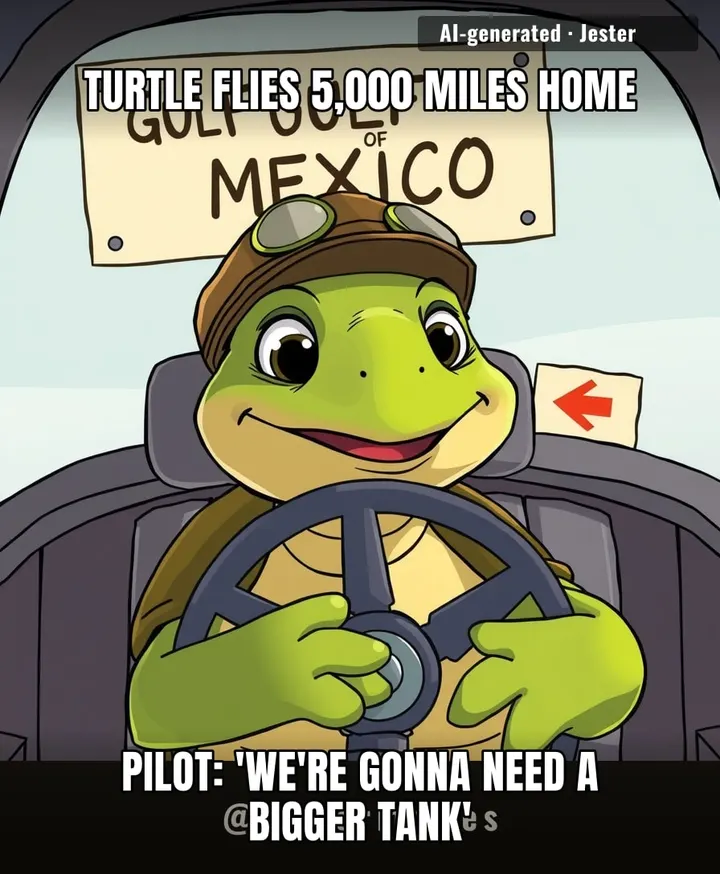 First turtle to log more air miles than most influencers, and it didn't even have to pack a carry-on.