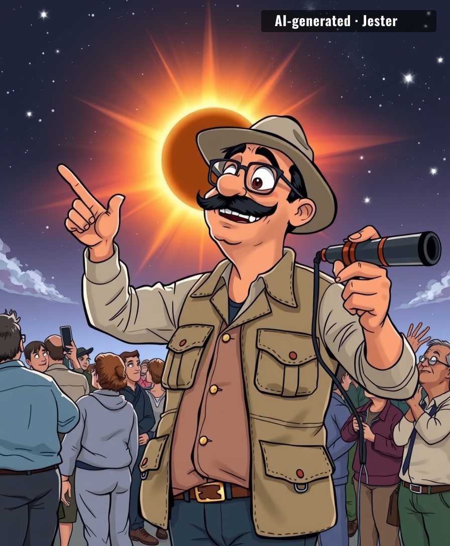 The eclipse is just the universe's way of making everyone look up from their phones for five minutes.