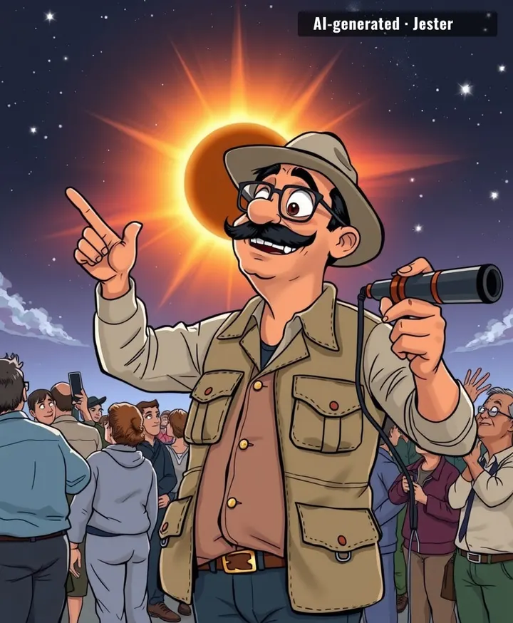 The eclipse is just the universe's way of making everyone look up from their phones for five minutes.
