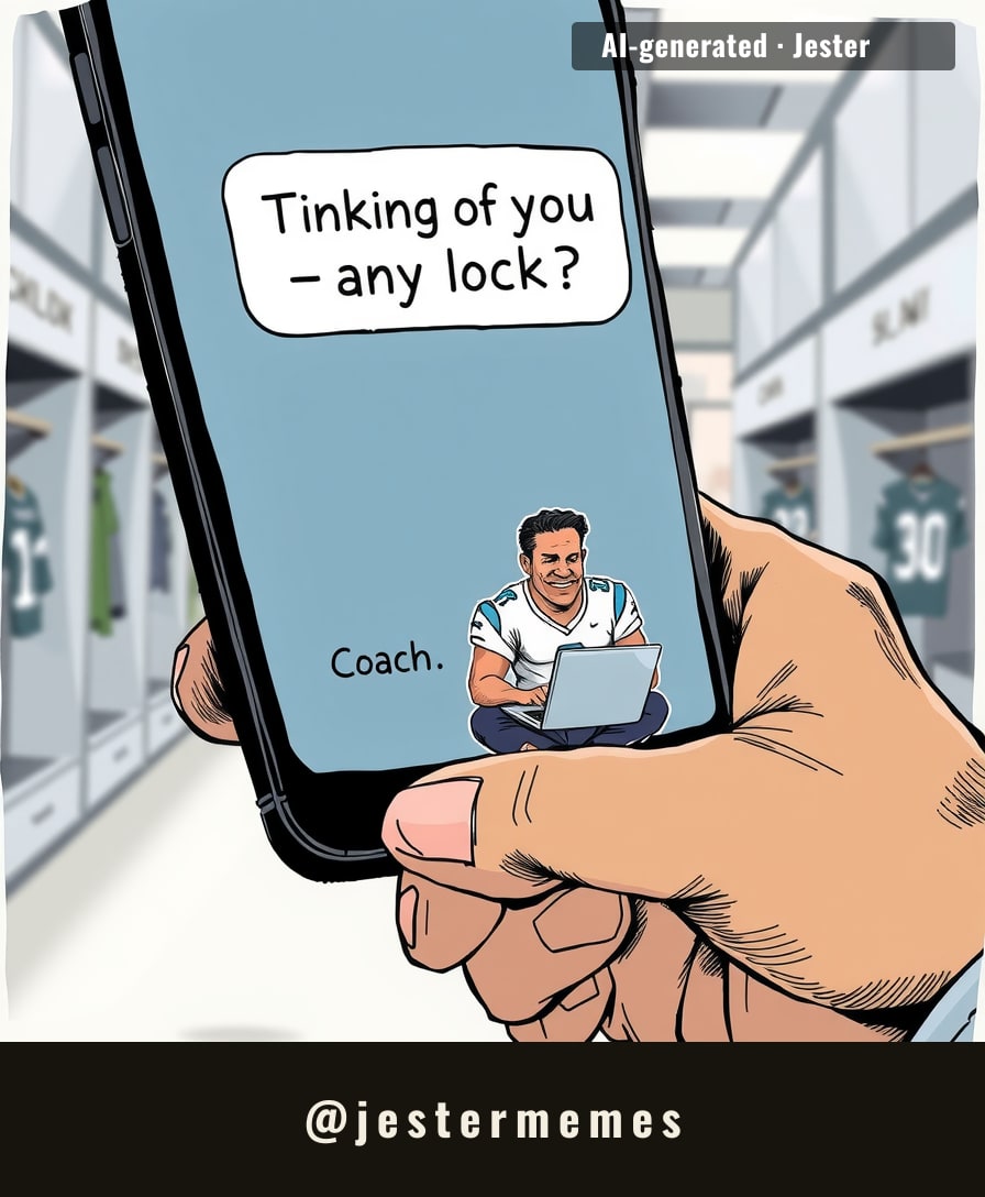 the coach's 'thinking of you' text is the most action the backfield's seen all season.