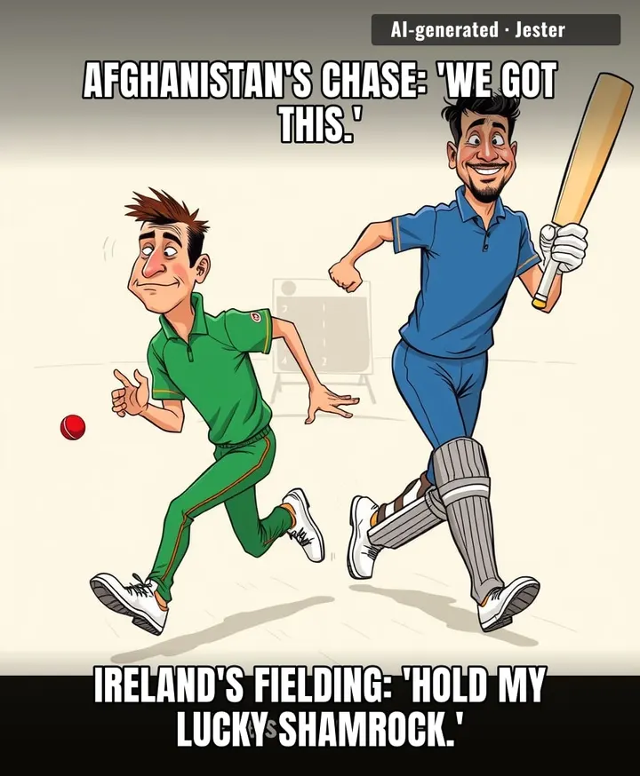 Ireland's fielders are out here playing tag while Afghanistan's batsmen run a marathon.