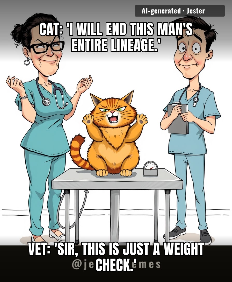 My cat acts the exact same way when I try to trim her nails, so honestly, this vet is getting off easy.