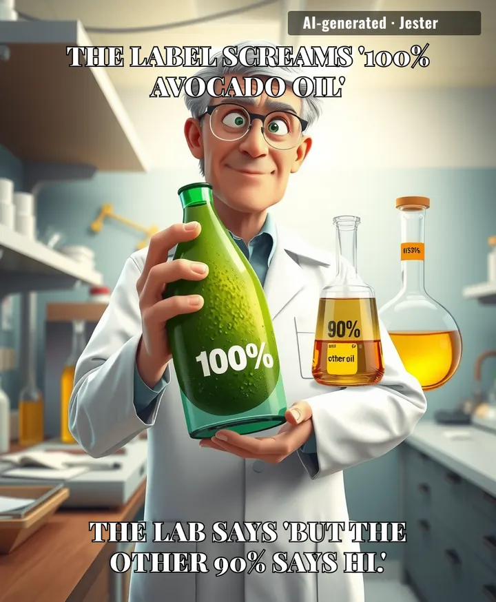 When your avocado oil is more 'botanical blending' than 'pure press'.