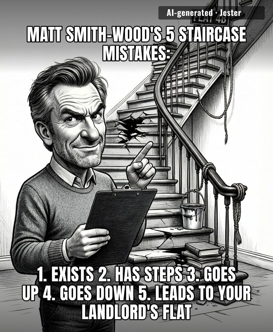 My staircase has one design flaw: it goes up to a flat I can't afford.