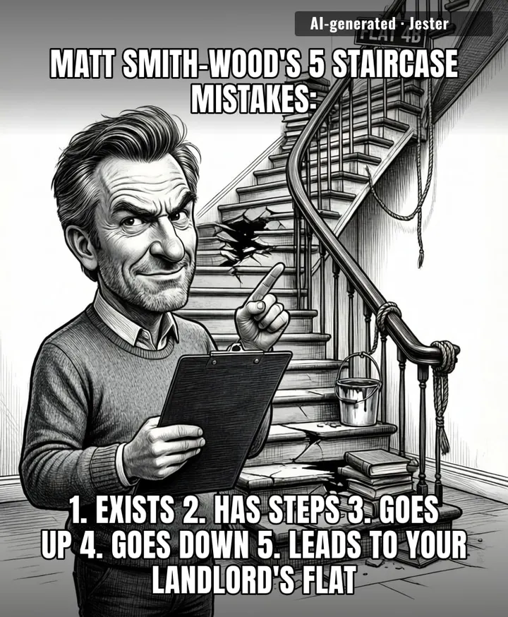 My staircase has one design flaw: it goes up to a flat I can't afford.