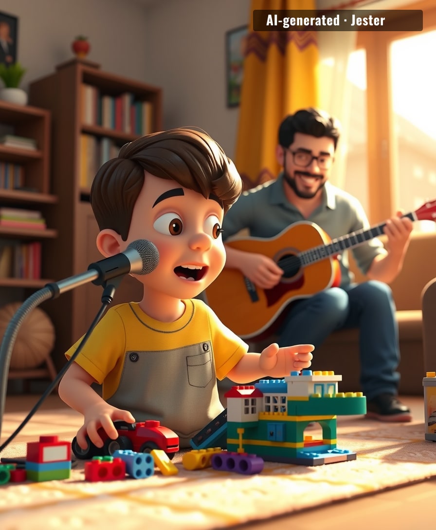 Jack, building LEGOs and singing 'Longer,' proves that the best multitasking creates magic.