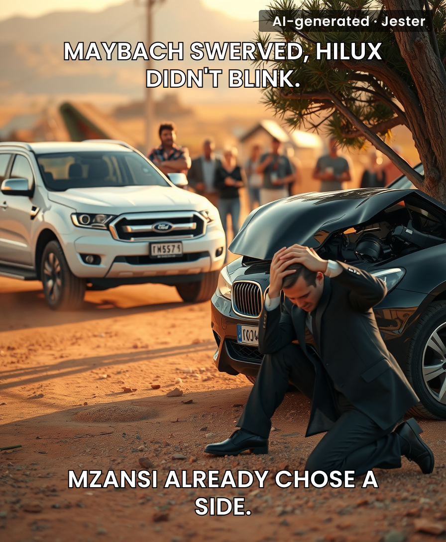 The only thing more expensive than a Maybach repair bill is realizing the Hilux driver's insurance covers everything you hit.