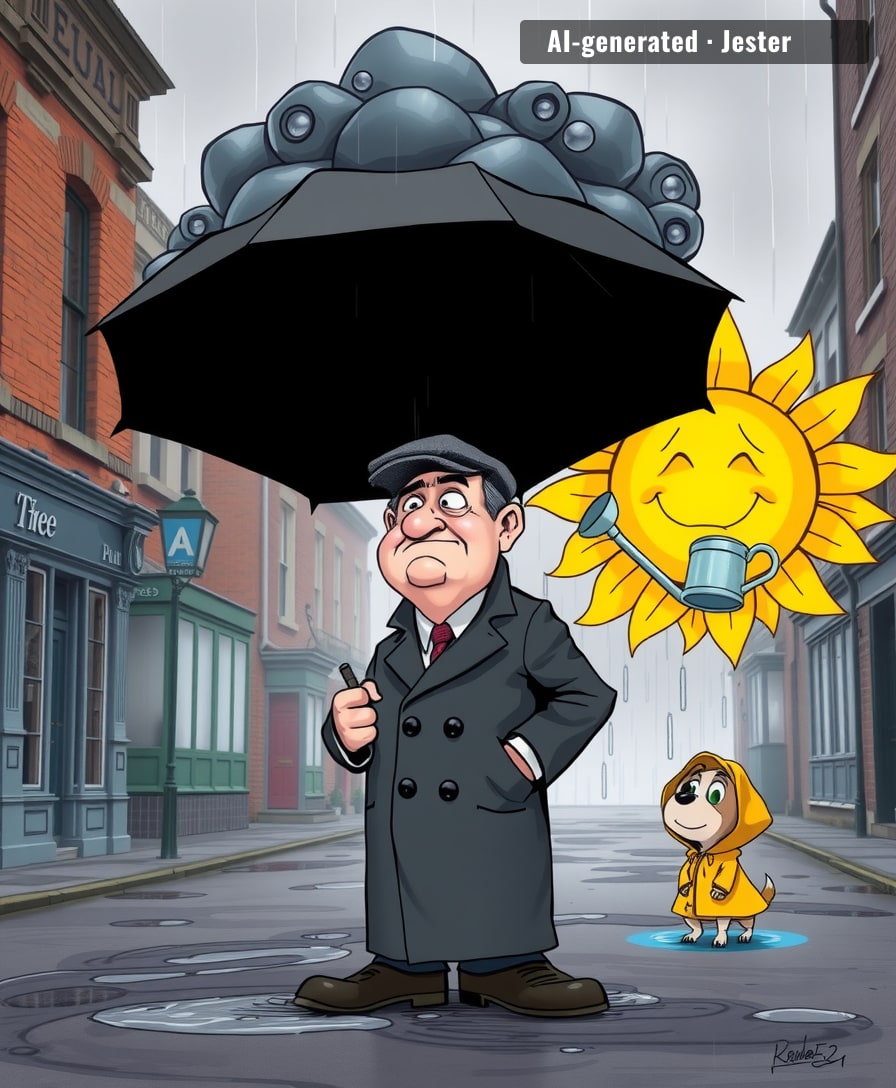 British weather's version of a plot twist: record drought, then a sudden monsoon just to keep us humble.