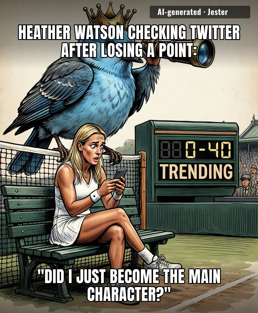 Nothing says sports drama like a tennis player's racket getting more Twitter clout than her forehand.