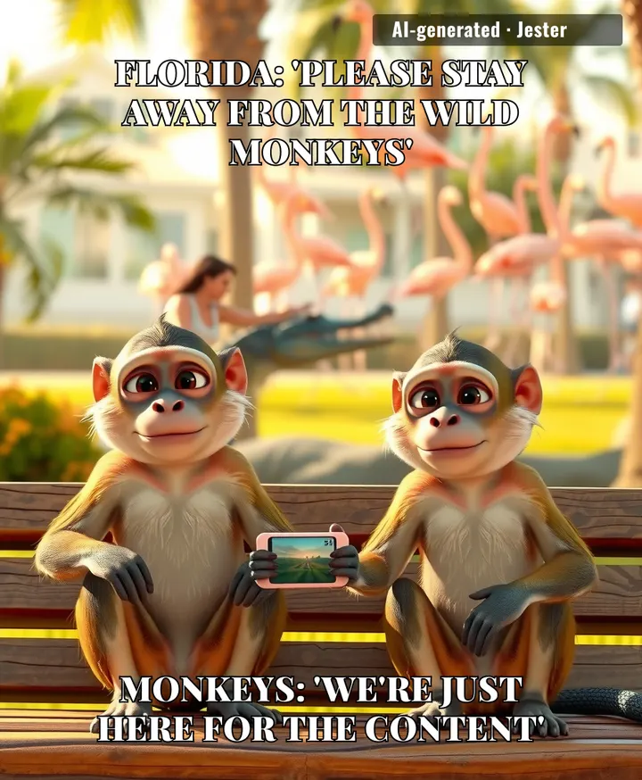 The monkeys are just checking if Florida can out-crazy them — so far, it's a tie.