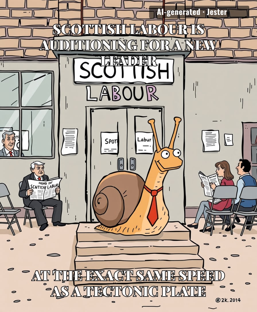 It is comforting to know that in Scotland, even the political crisis moves with the reliable, soul-crushing lethargy of a municipal bus schedule.