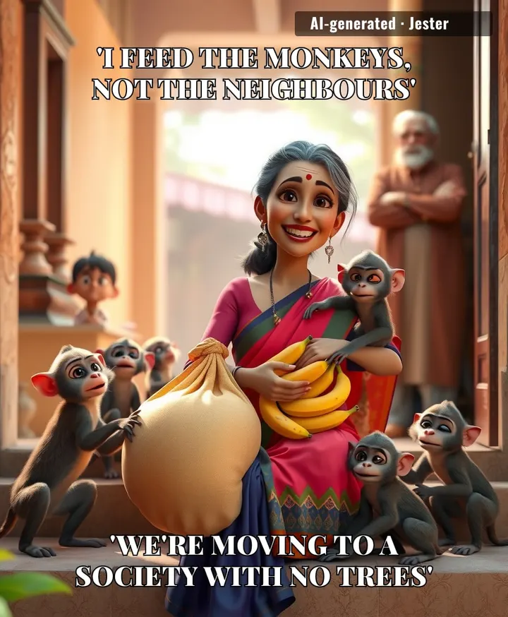 The neighbours tried to put their foot down, but the monkeys just ate it.