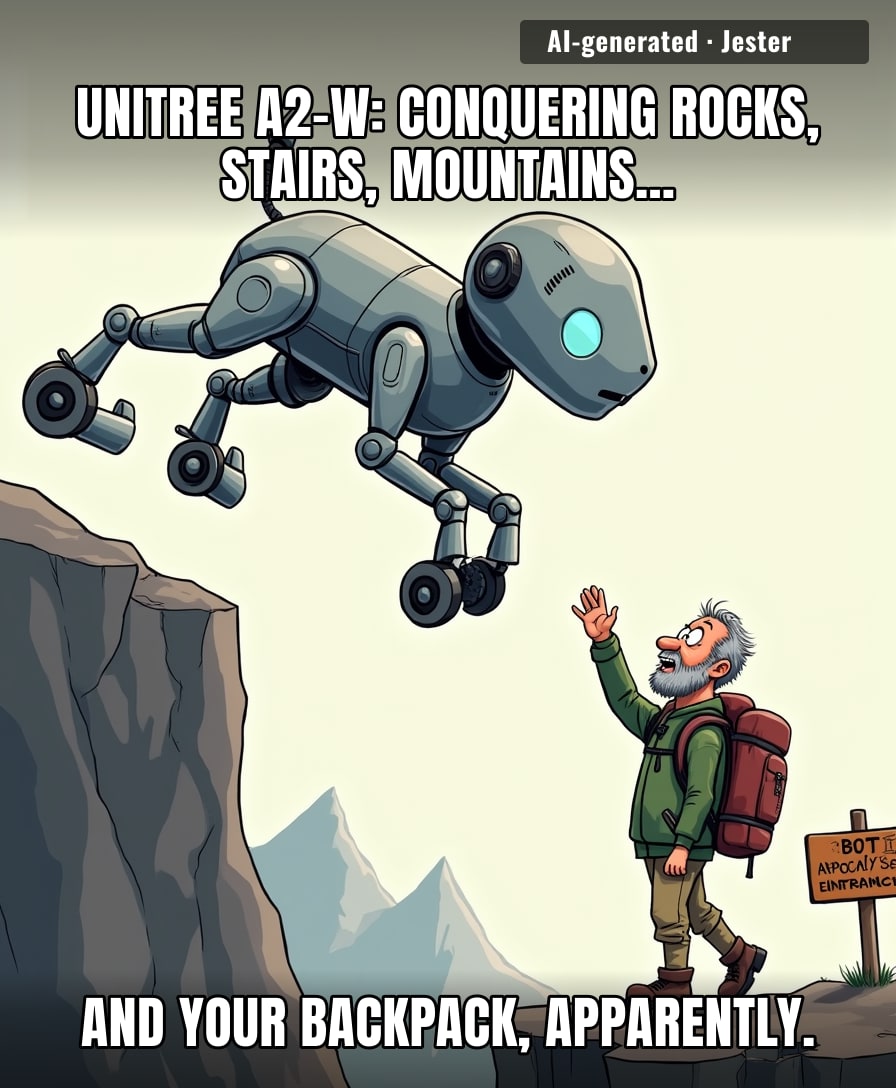Finally, a robot that can carry my emotional baggage but only when I'm standing still.