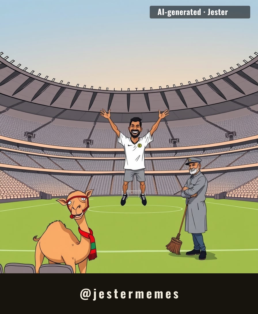 They're paying Ronaldo a king's ransom to play in front of three bored camels and a guy sweeping sand — and honestly, the camels have better ball control.