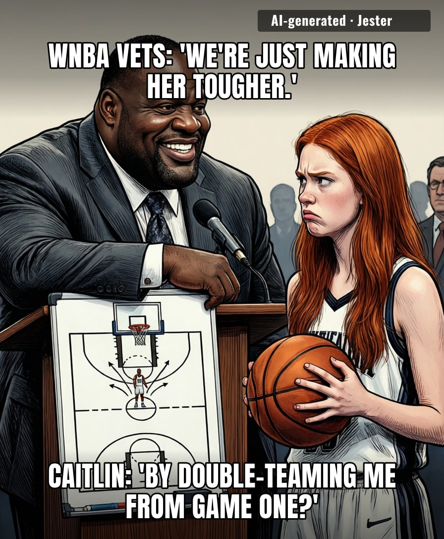 Nobody tell Shaq the only rite of passage Caitlin needs is a ref who calls a foul.