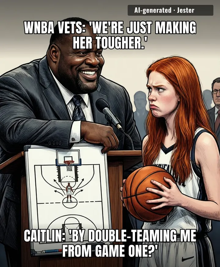 Nobody tell Shaq the only rite of passage Caitlin needs is a ref who calls a foul.