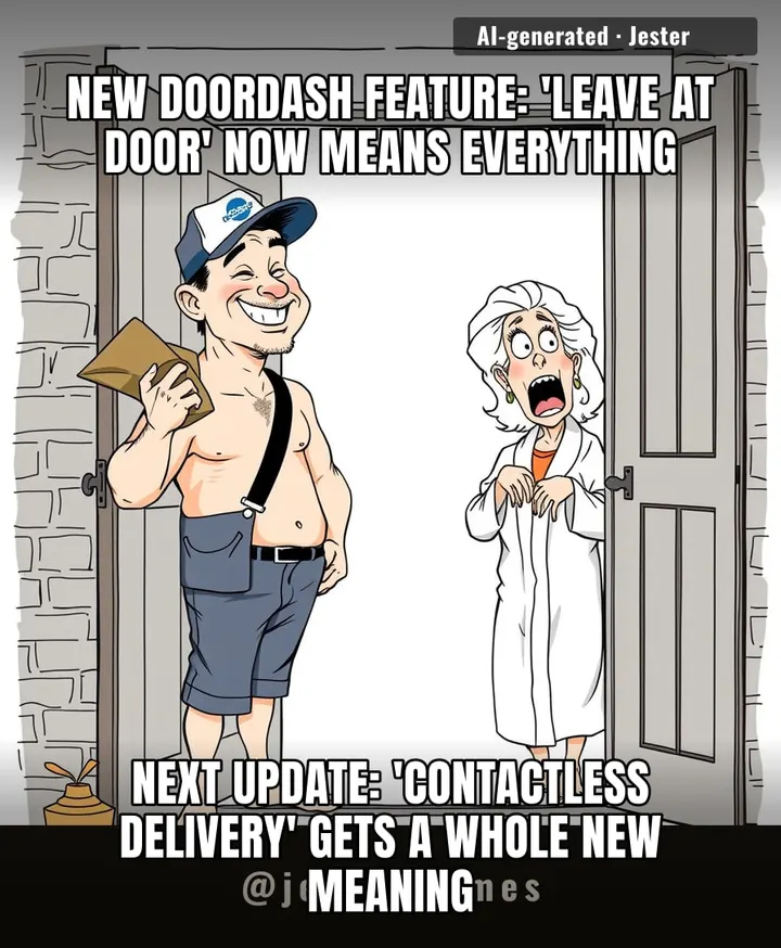The only thing more naked than that driver is the delivery fee.