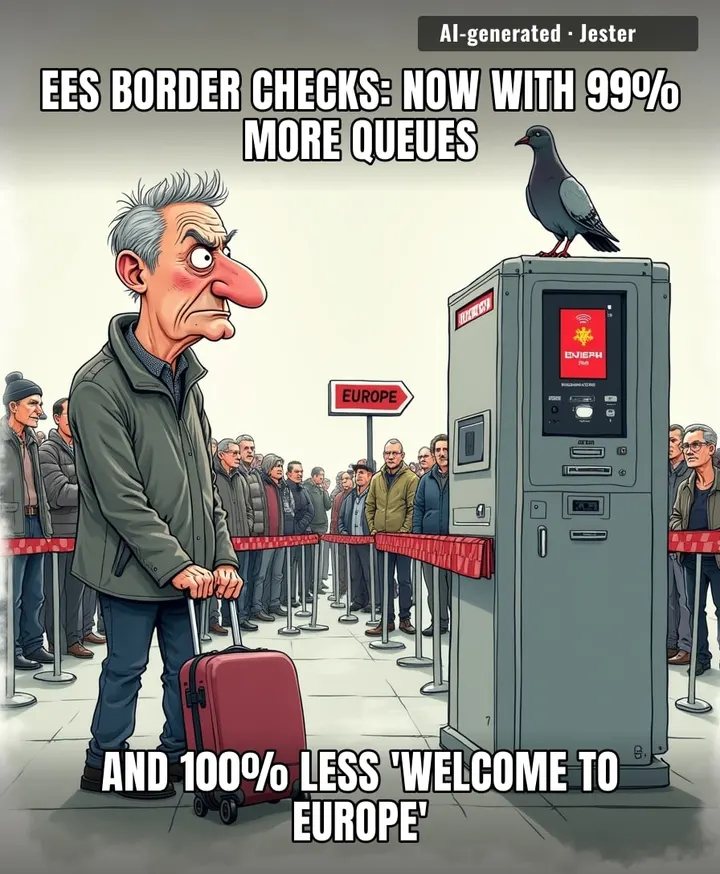 Nothing says 'bon voyage' like surrendering your biometrics to a machine that still can't tell a passport from a cereal box.