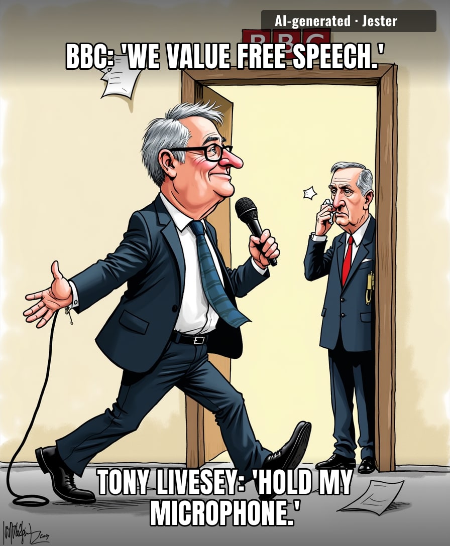 Tony Livesey walked out of the BBC faster than a presenter being chased by a Sullivan allegation.