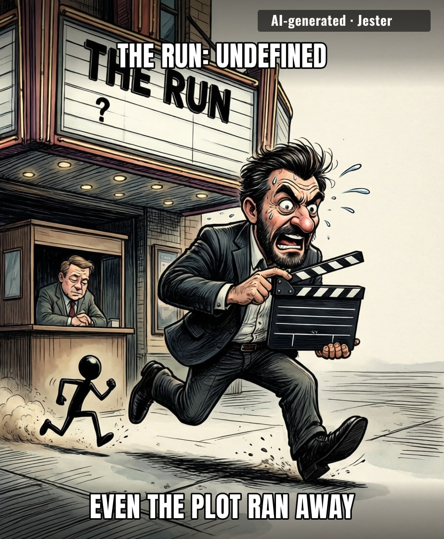 Someone greenlit a movie called 'The Run' and even the definition didn't stick around for the premiere.
