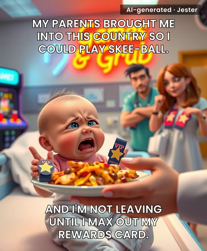 The American dream: free nachos and unlimited Skee-Ball, guaranteed by birth.