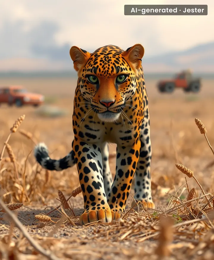 A leopard may not change its spots, but a war zone can't stop it either.