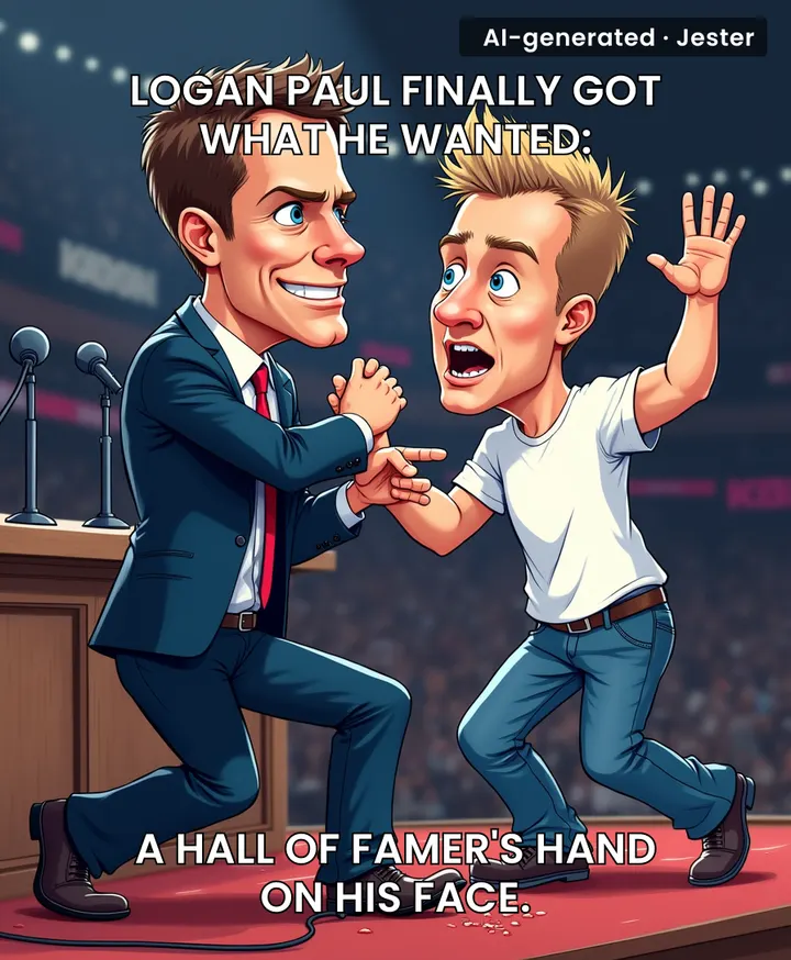 Logan Paul's most viral moment this year wasn't a video — it was Tom Brady's hand.