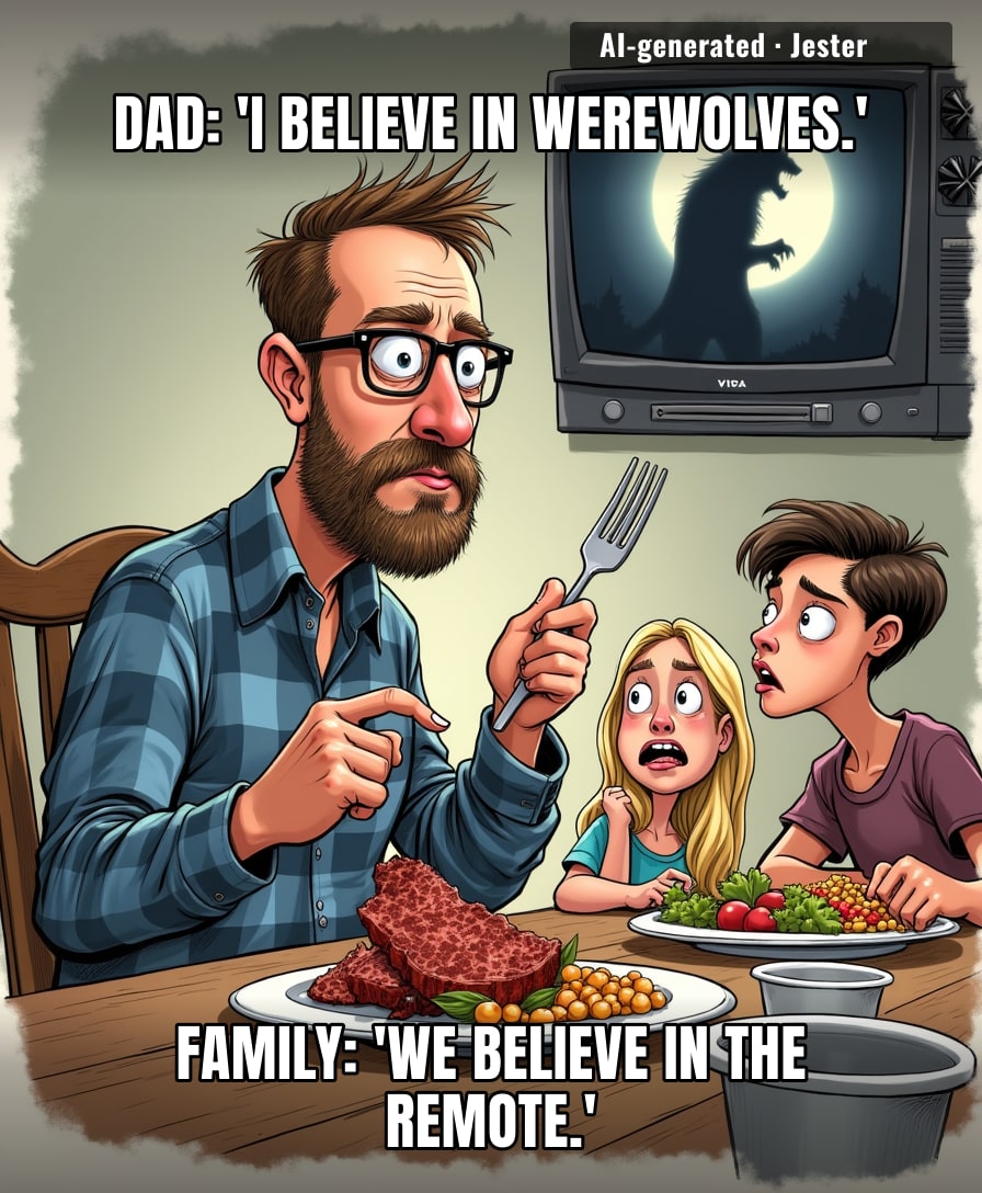 Somewhere in Kansas, a man is explaining lycanthropy while his family mentally calculates the cost of selling the house.