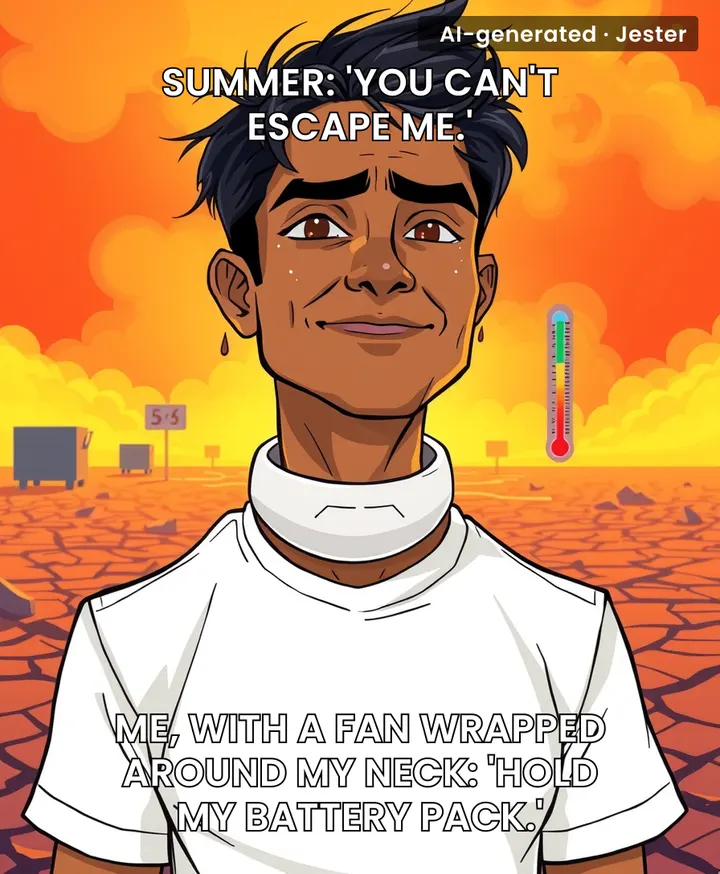 Summer heat is just nature's way of telling you to become a cyborg with a cooling unit attached to your neck.