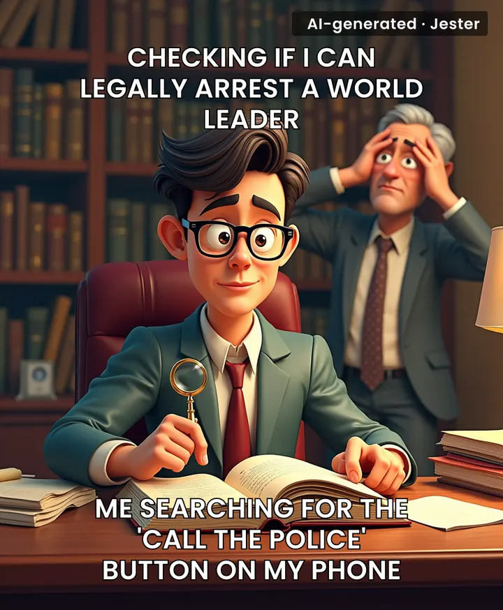 The audacity of asking a city legal desk if they have jurisdiction over international war crimes is the exact energy of a toddler asking their mom if they can fly a commercial airliner.