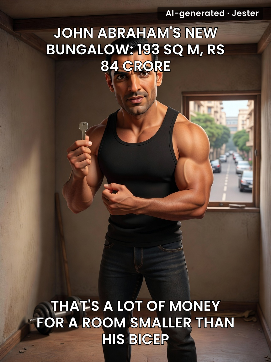 For 84 crores, you'd think the bungalow came with its own gym, but no—John IS the gym.