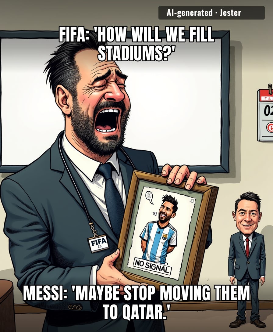 Infantino's real fear isn't losing Messi — it's having to explain to the sponsors why the GOAT is no longer in his promotional videos.