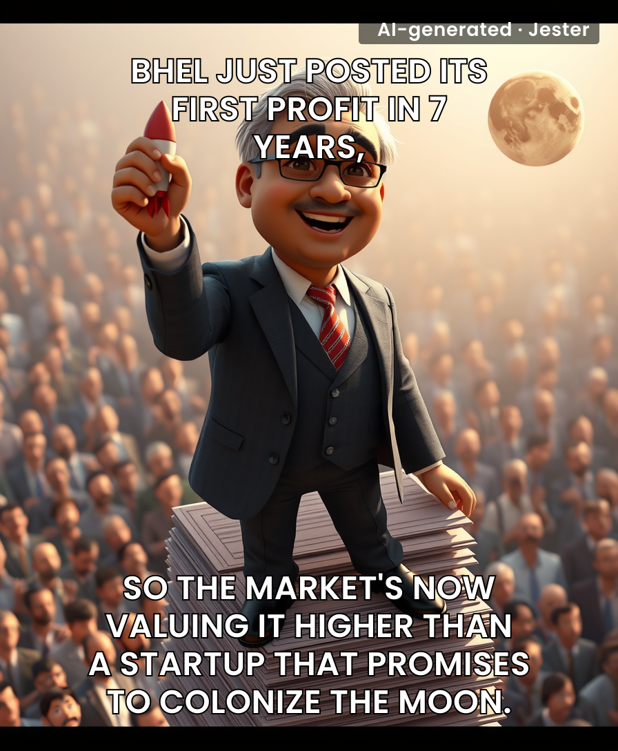 BHEL's stock valuation is so high, they're considering launching their own space program just to justify it.