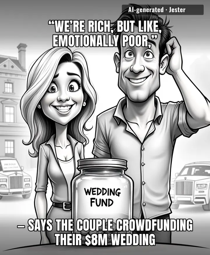 Nothing says 'we have $8 million' like asking strangers to chip in for your marriage license.
