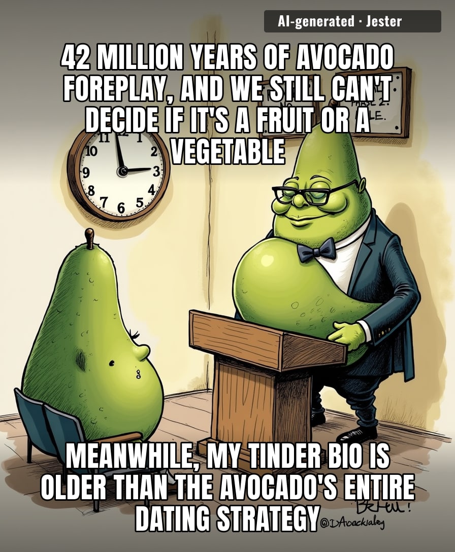 The avocado has been doing the same two-day dance since before the Himalayas existed, and it still gets more action than me on a Saturday night.