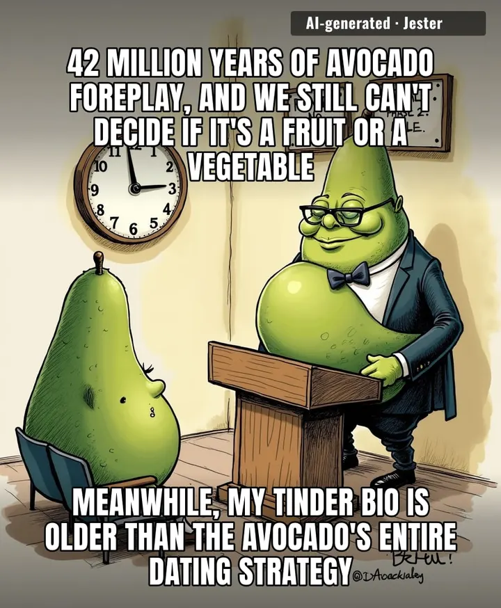 The avocado has been doing the same two-day dance since before the Himalayas existed, and it still gets more action than me on a Saturday night.