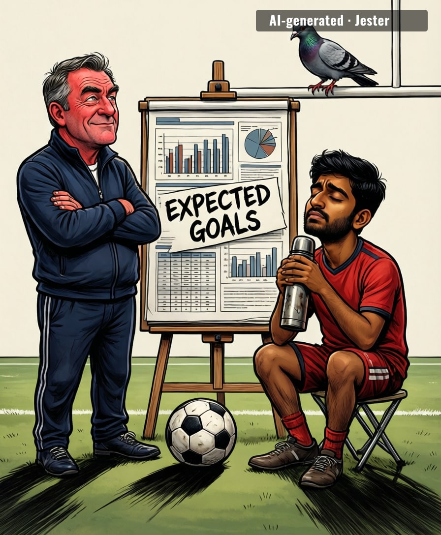 Expected goals: 1.4. Actual goals: none. Statisticians 1, everyone else 0.