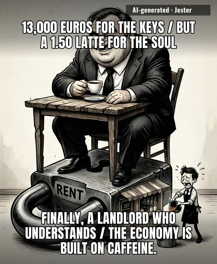 That landlord isn't charging for office space, he's charging for the privilege of watching him accidentally run a money-laundering scheme in plain sight.