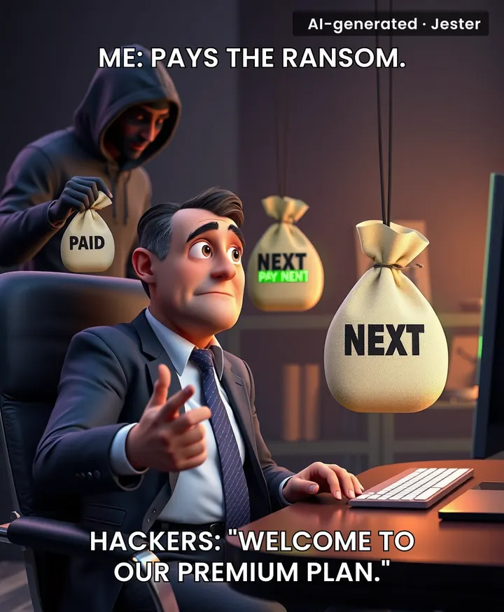 Paying a ransom is the only subscription service that mails you a bigger bill immediately.