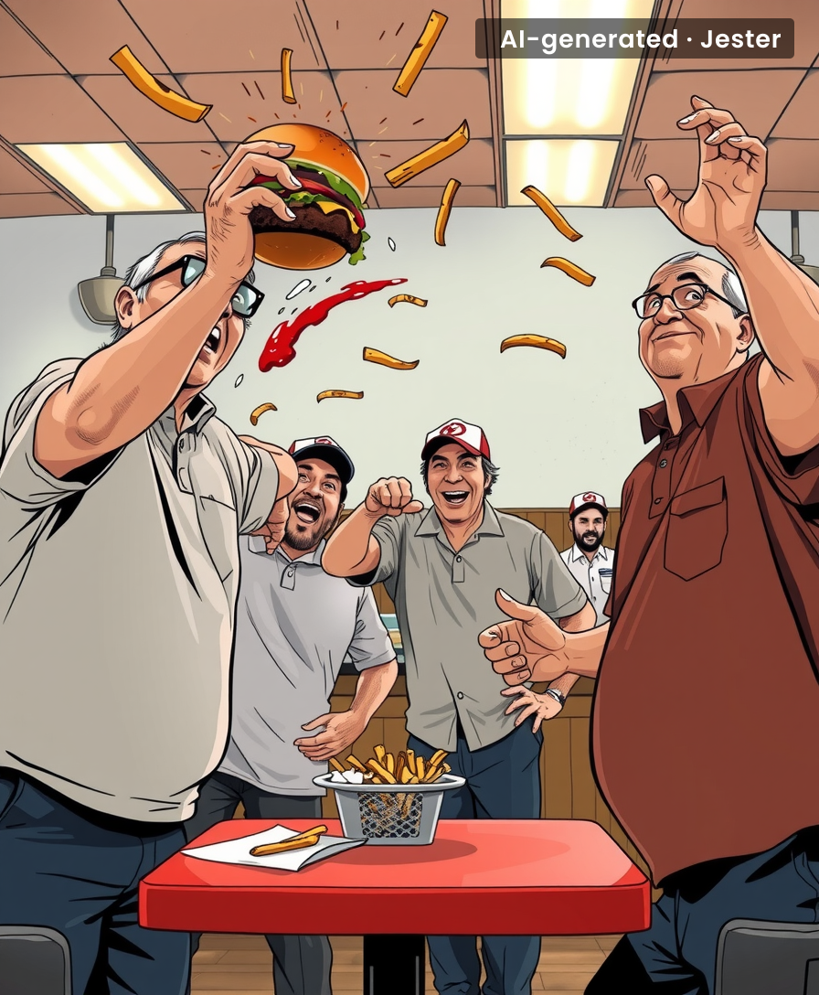 Nothing says 'freedom' like a food fight over mediocre smashburgers.