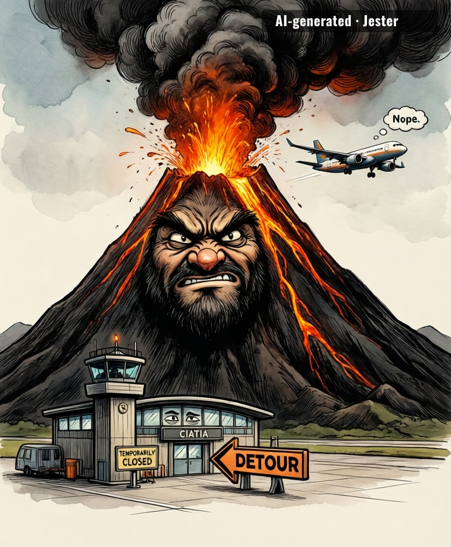 Etna's been erupting for 500,000 years and it's still not as dramatic as a two-hour flight delay.