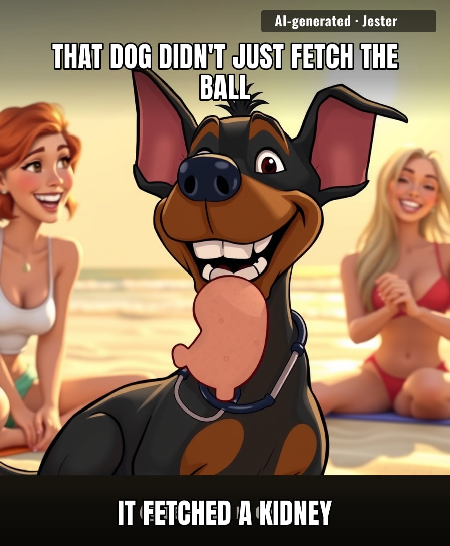 When your Doberman's better at organ matching than most dating apps.