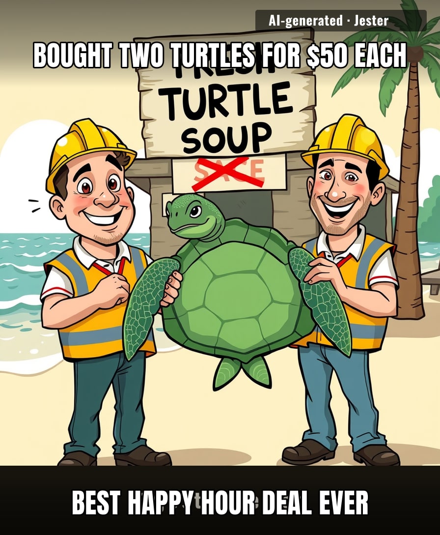 When the guys at the market ask if you want turtle soup, just say 'I'll take both, to go — to freedom.'